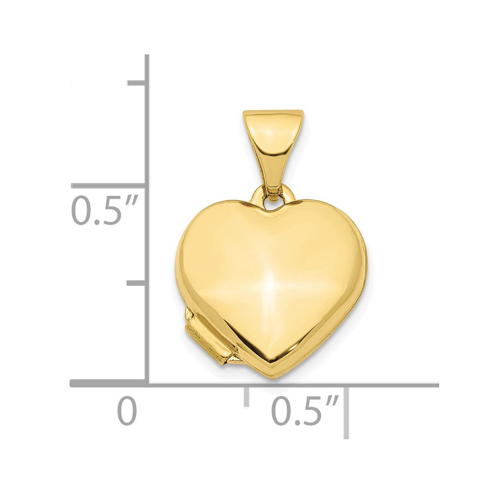 10k Heart 13mm Locket Pendant