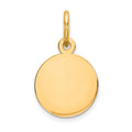 10K Plain .018 Gauge Circular Engravable Disc Charm