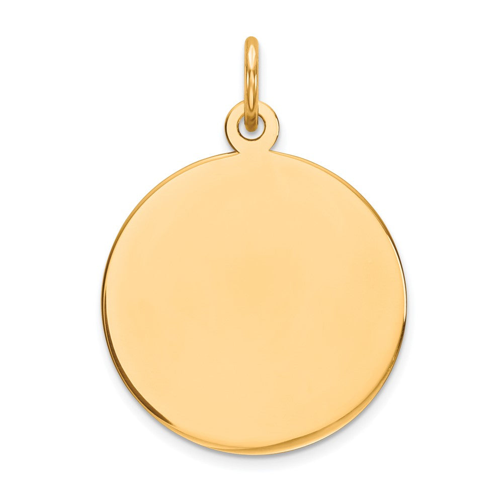 10K Plain .013 Gauge Circular Engravable Disc Charm