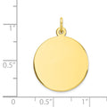 10K Plain .013 Gauge Circular Engravable Disc Charm