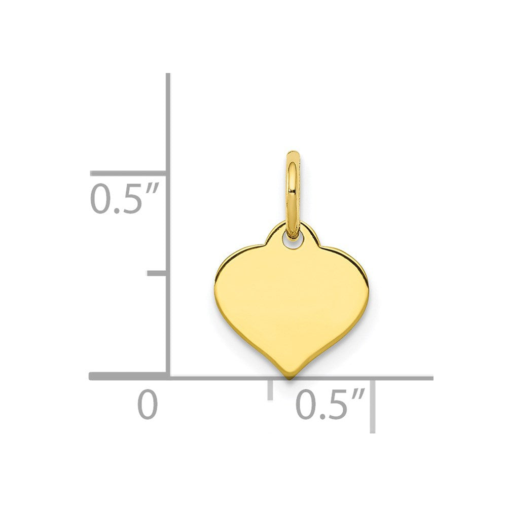 10k Plain .018 Gauge Heart Disc Charm