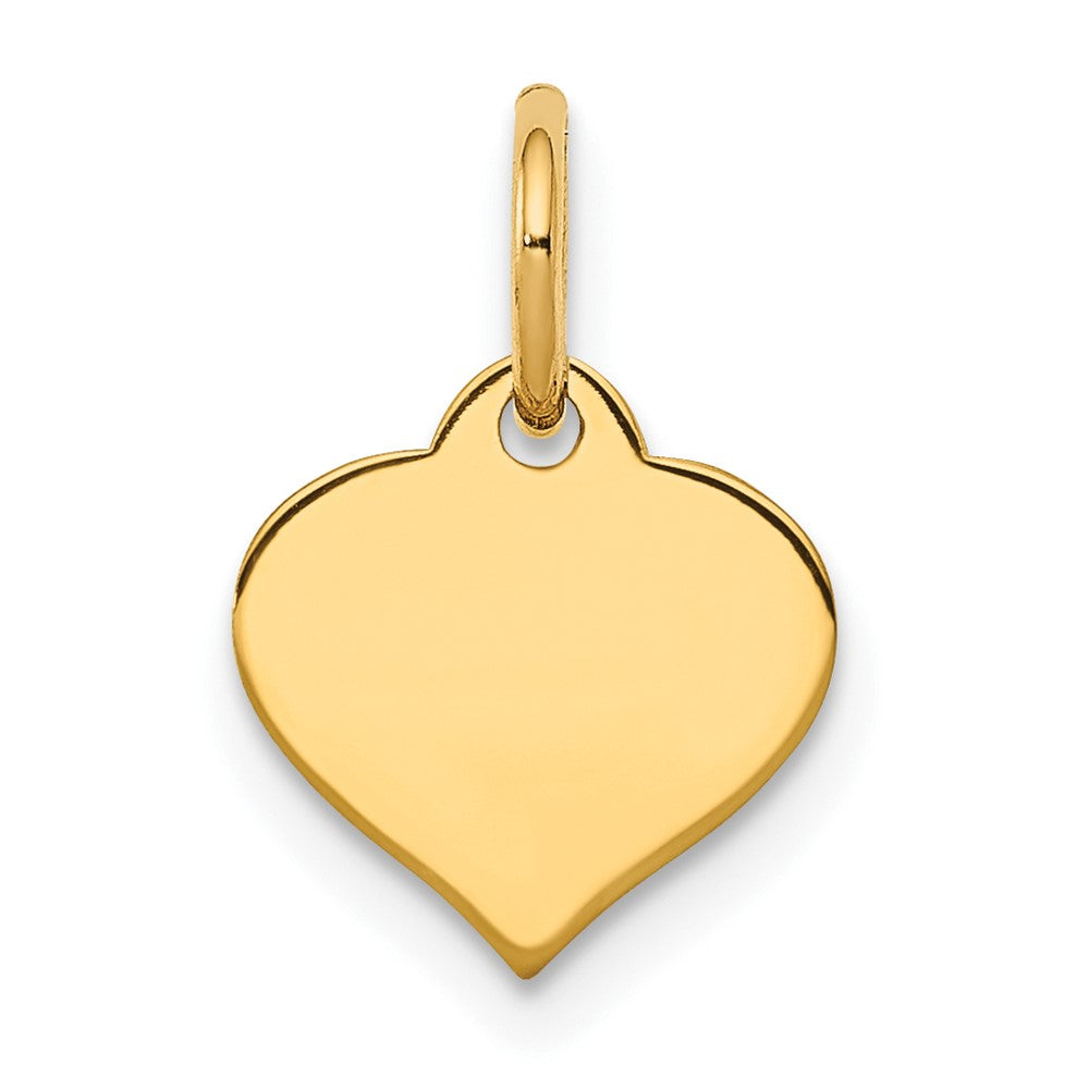 10k Plain .018 Gauge Heart Disc Charm