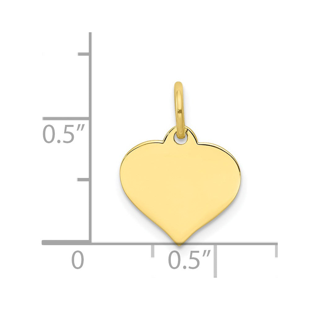 10k Plain .018 Gauge Heart Disc Charm