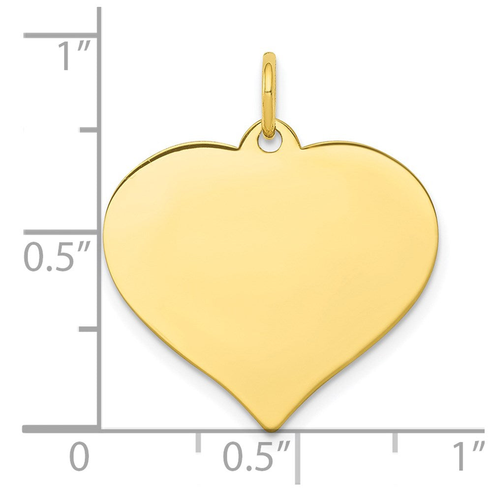 10k Plain .018 Gauge Heart Disc Charm