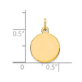 10K Plain .013 Gauge Round Disc Charm