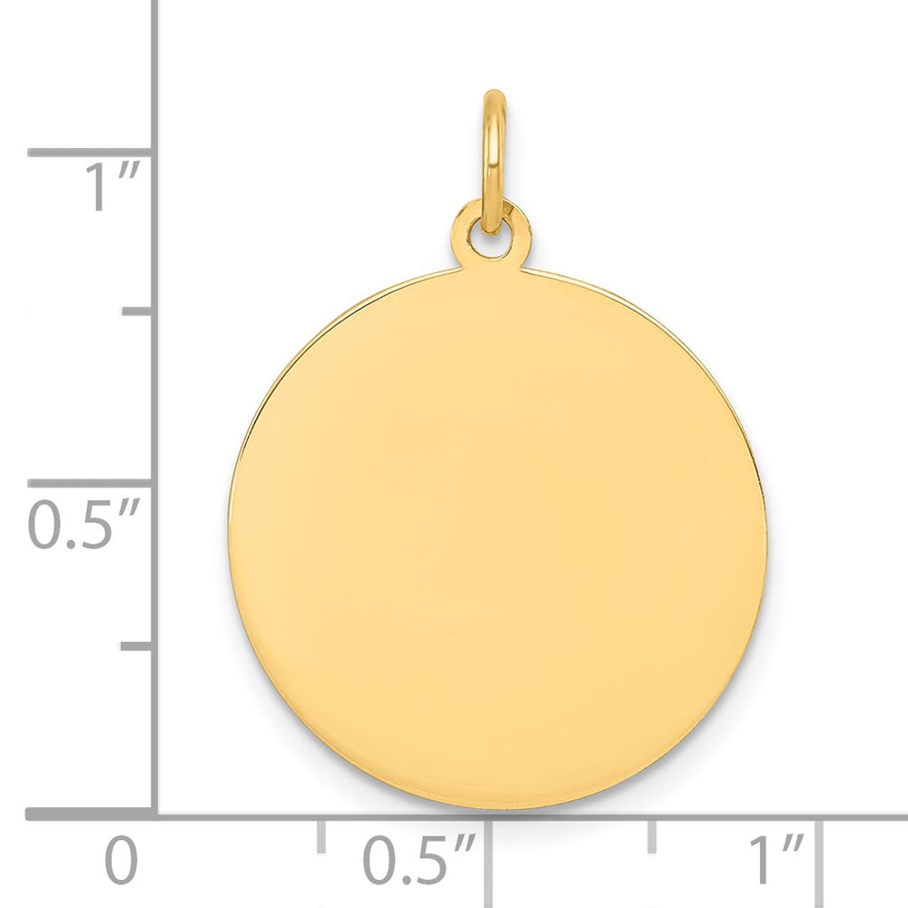 10K Plain .013 Gauge Circular Engravable Disc Charm