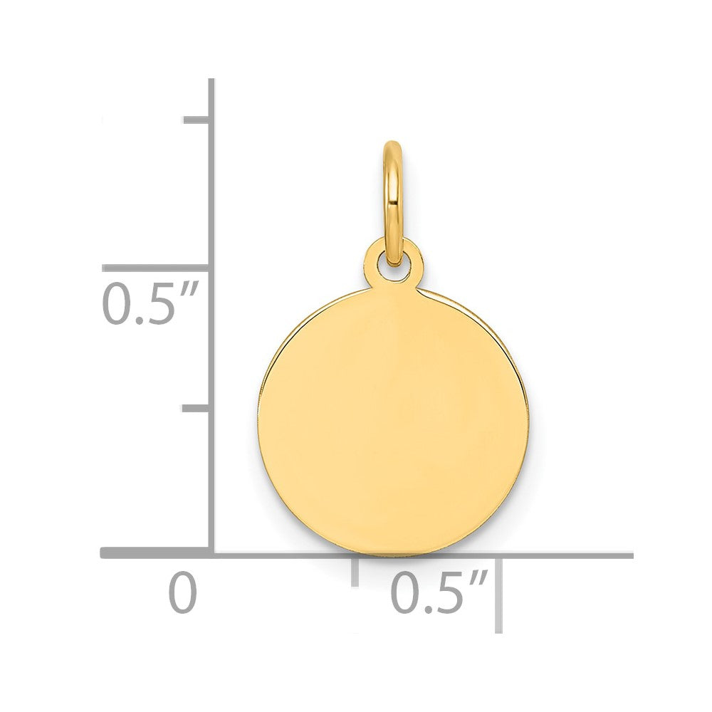 10K Plain .018 Gauge Circular Engravable Disc Charm