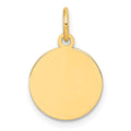 10K Plain .013 Gauge Circular Engravable Disc Charm