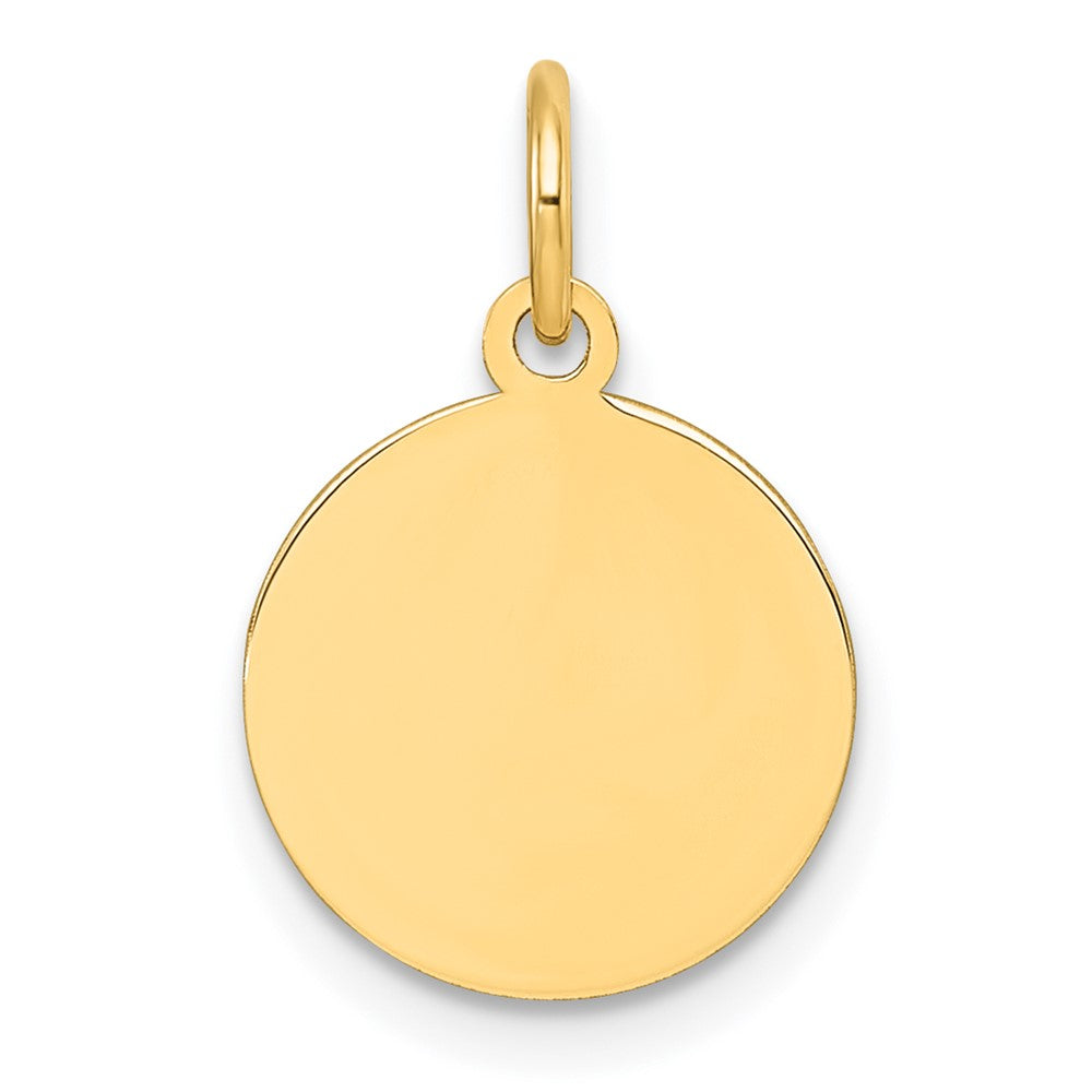 10K Plain .013 Gauge Circular Engravable Disc Charm