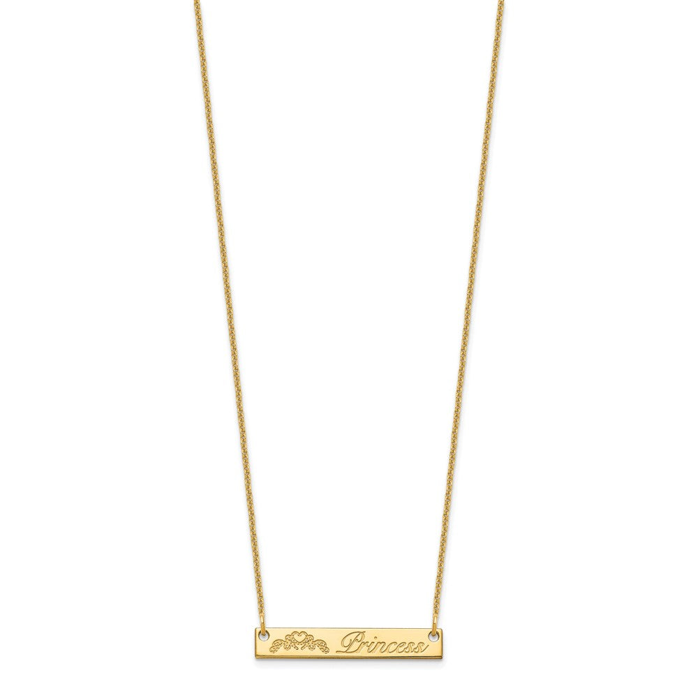 10k Yellow Gold Small Customized Bar Necklace