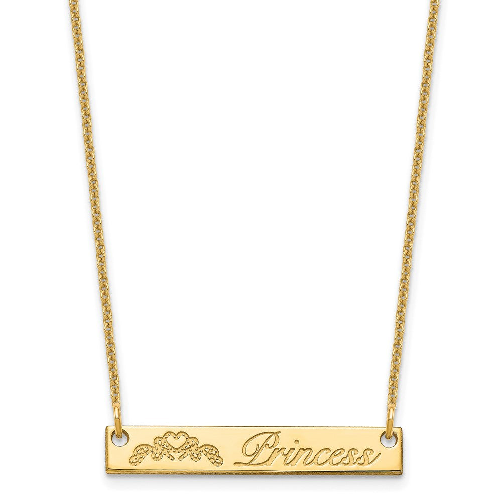 10k Yellow Gold Small Customized Bar Necklace