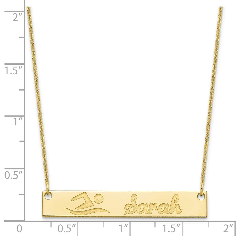 10k Yellow Gold Medium Customized Bar Necklace