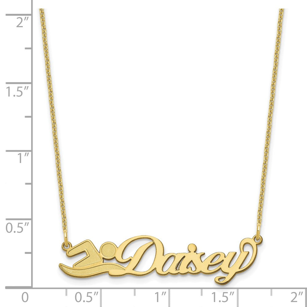 10k Yellow Gold Small Customized Name Plate Necklace