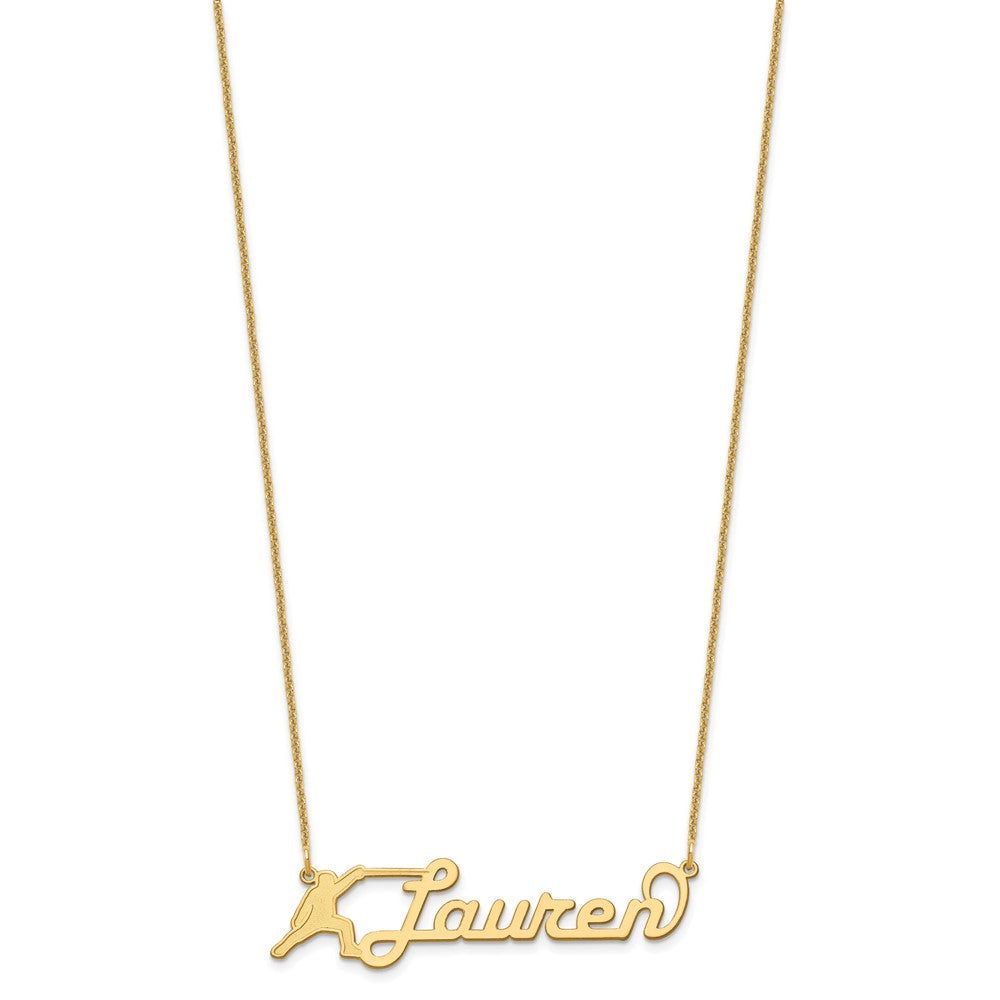 10k Yellow Gold Medium Customized Name Plate Necklace