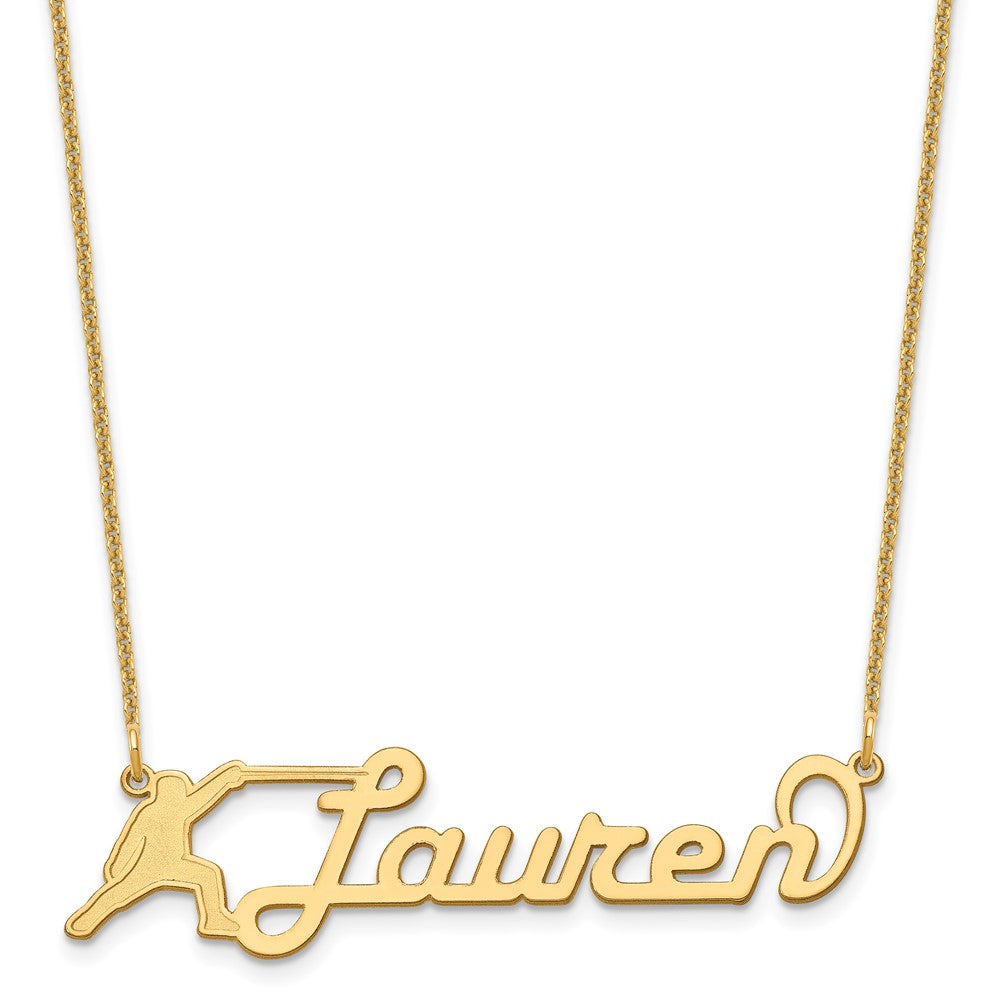 10k Yellow Gold Medium Customized Name Plate Necklace
