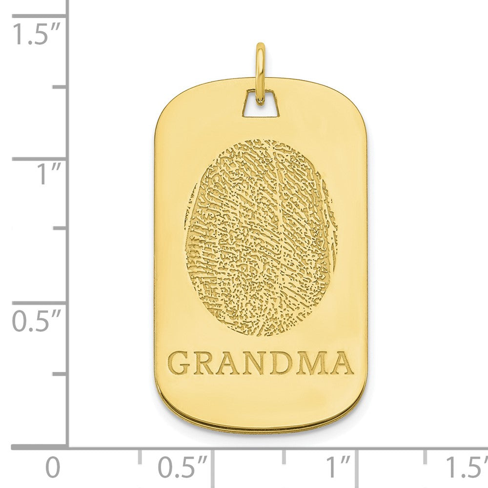 10k Yellow Gold Fingerprint Dog Tag