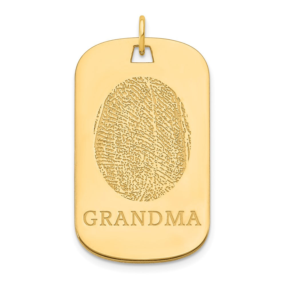 10k Yellow Gold Fingerprint Dog Tag