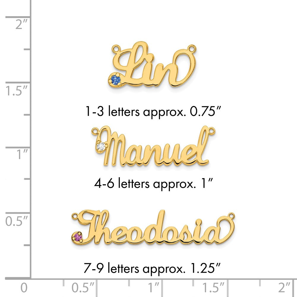 10k Yellow Gold Birthstone Name Plate