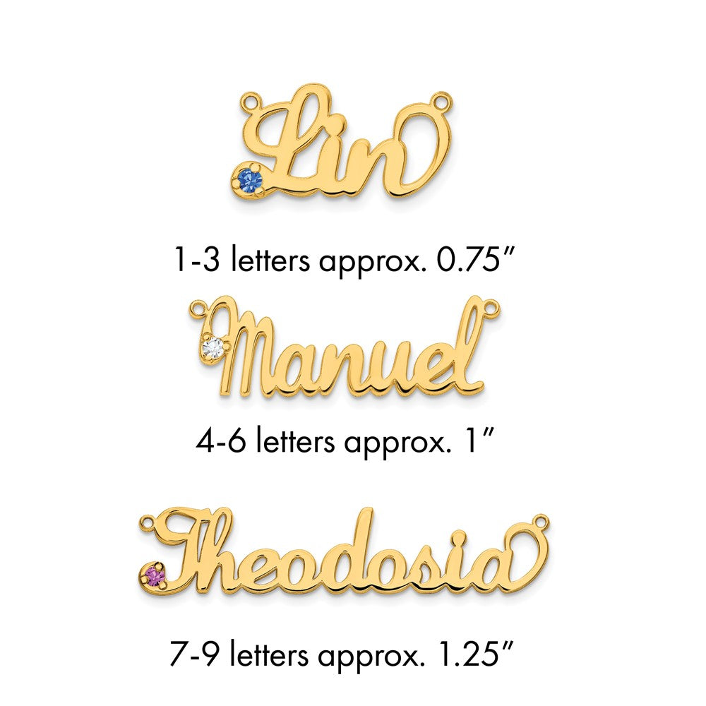 10k Yellow Gold Birthstone Name Plate