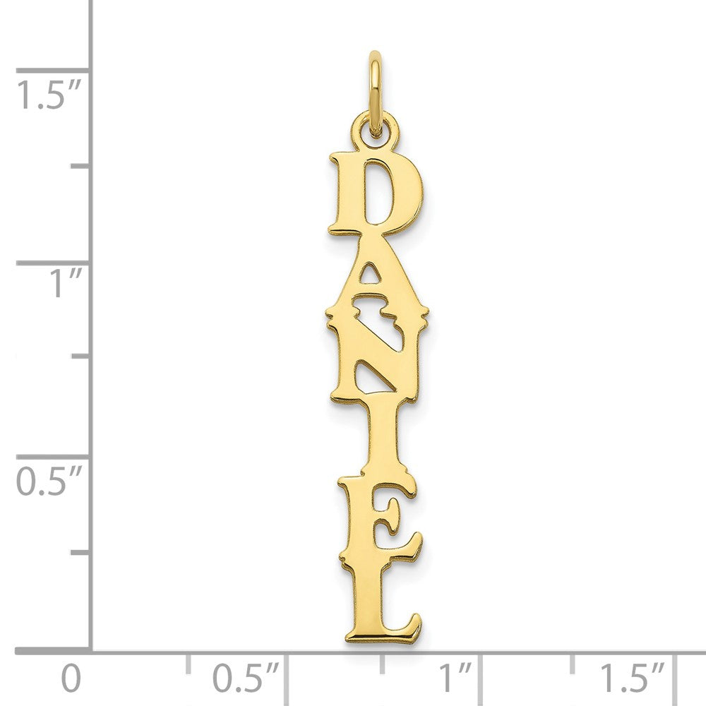 10k Yellow Gold Cooper Font Name Plate Charm