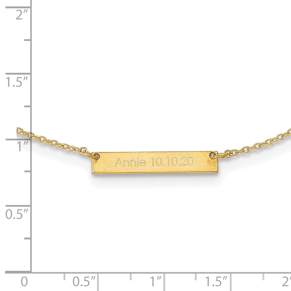 10k Yellow Gold Brushed 1 Station Necklace