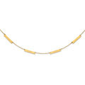 10k Yellow Gold Brushed 4 Station Necklace