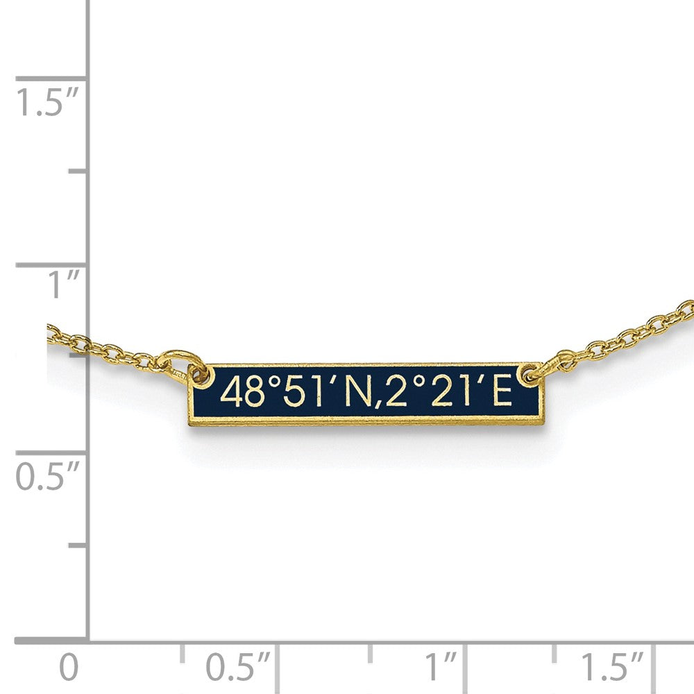10k Yellow Gold Brushed 1 Station w/Epoxy Necklace