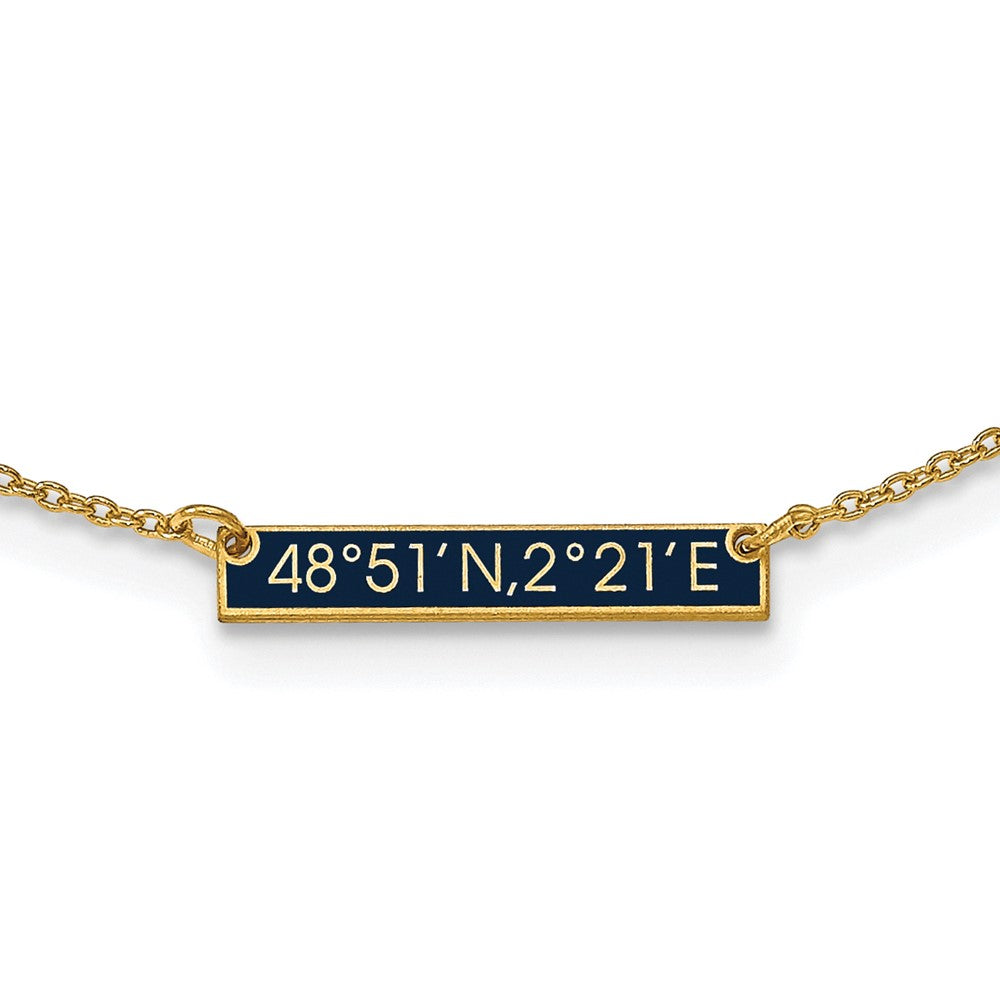 10k Yellow Gold Brushed 1 Station w/Epoxy Necklace