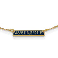 10k Yellow Gold Brushed 1 Station w/Epoxy Necklace