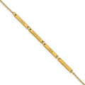 10k Yellow Gold Brushed 4 Station Bracelet