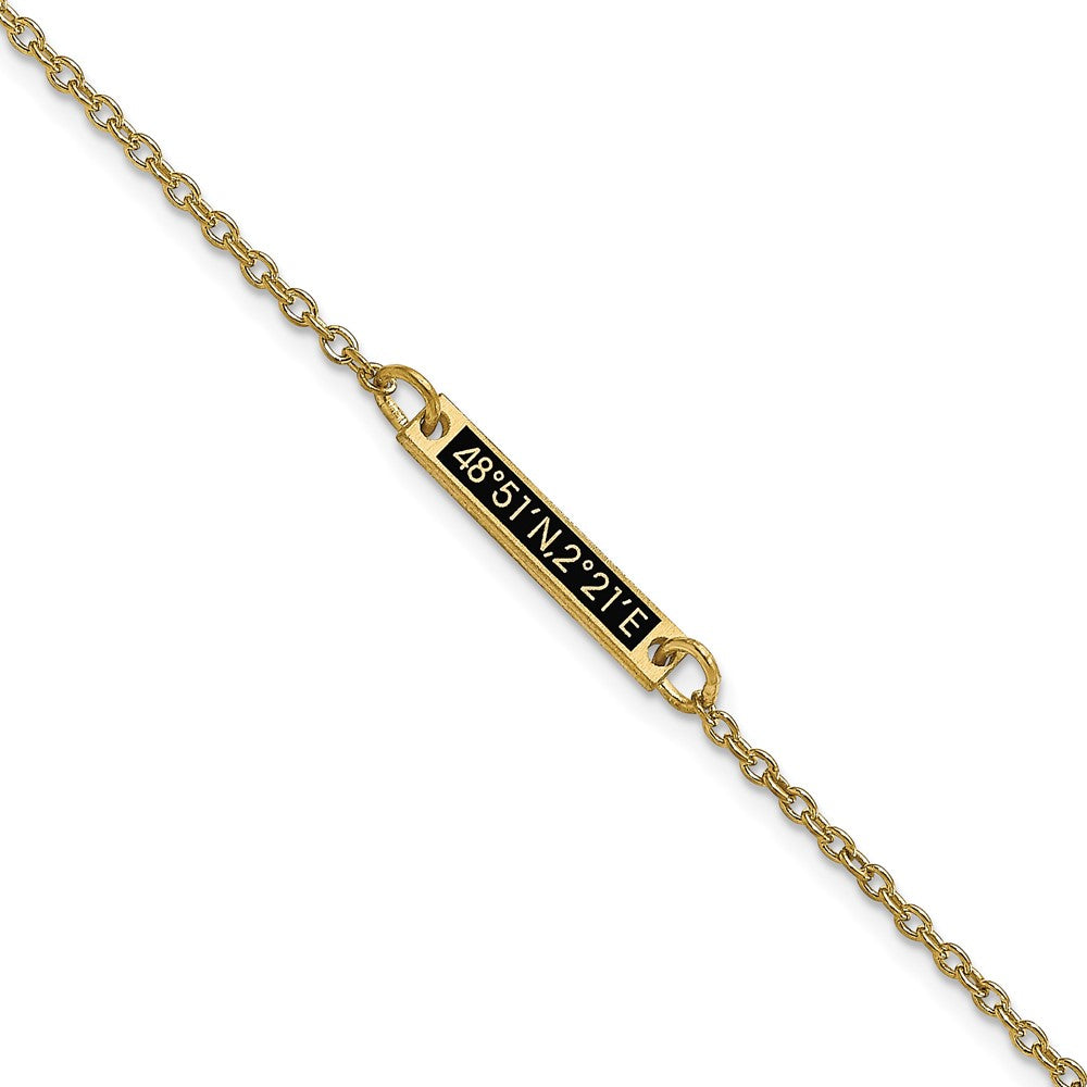 10k Yellow Gold Brushed 1 Station w/Epoxy Bracelet