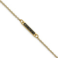 10k Yellow Gold Brushed 1 Station w/Epoxy Bracelet