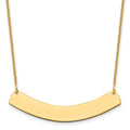 10k Yellow Gold Medium Curved Blank Bar Necklace