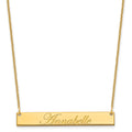 10k Yellow Gold Medium EDWARDIAN SCRIPT Bar Necklace