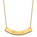 10k Yellow Gold Medium EDWARDIAN SCRIPT Curved Bar Necklace