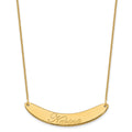 10k Yellow Gold Medium EDWARDIAN SCRIPT Curved Bar Necklace