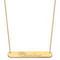 10k Yellow Gold Large EDWAEDIAN SCRIPT Bar Necklace