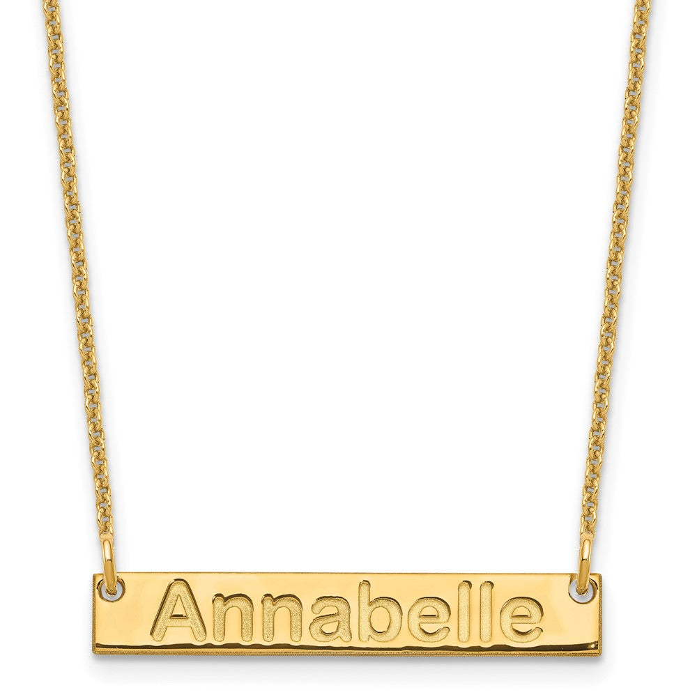 10k Yellow Gold Small ARIAL ROUNDED Bar Necklace