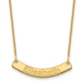 10k Yellow Gold Small ARIAL ROUNDED Curved Bar Necklace