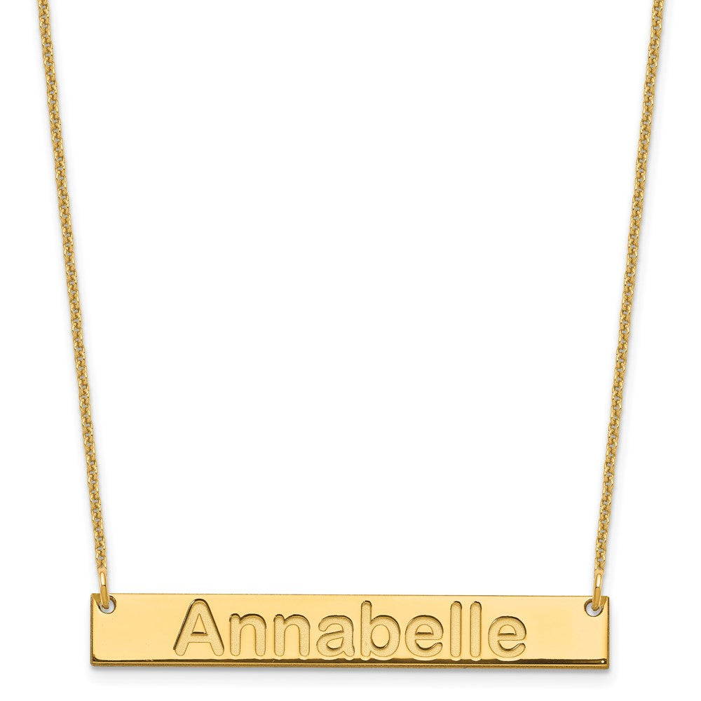 10k Yellow Gold Medium ARIAL ROUNDED Bar Necklace