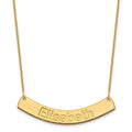 10k Yellow Gold Medium ARIAL ROUNDED Curved Bar Necklace