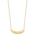 10k Yellow Gold Medium ARIAL ROUNDED Curved Bar Necklace