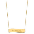 10k Yellow Gold Medium ALWAYS IN MY HEART Curved Bar Necklace