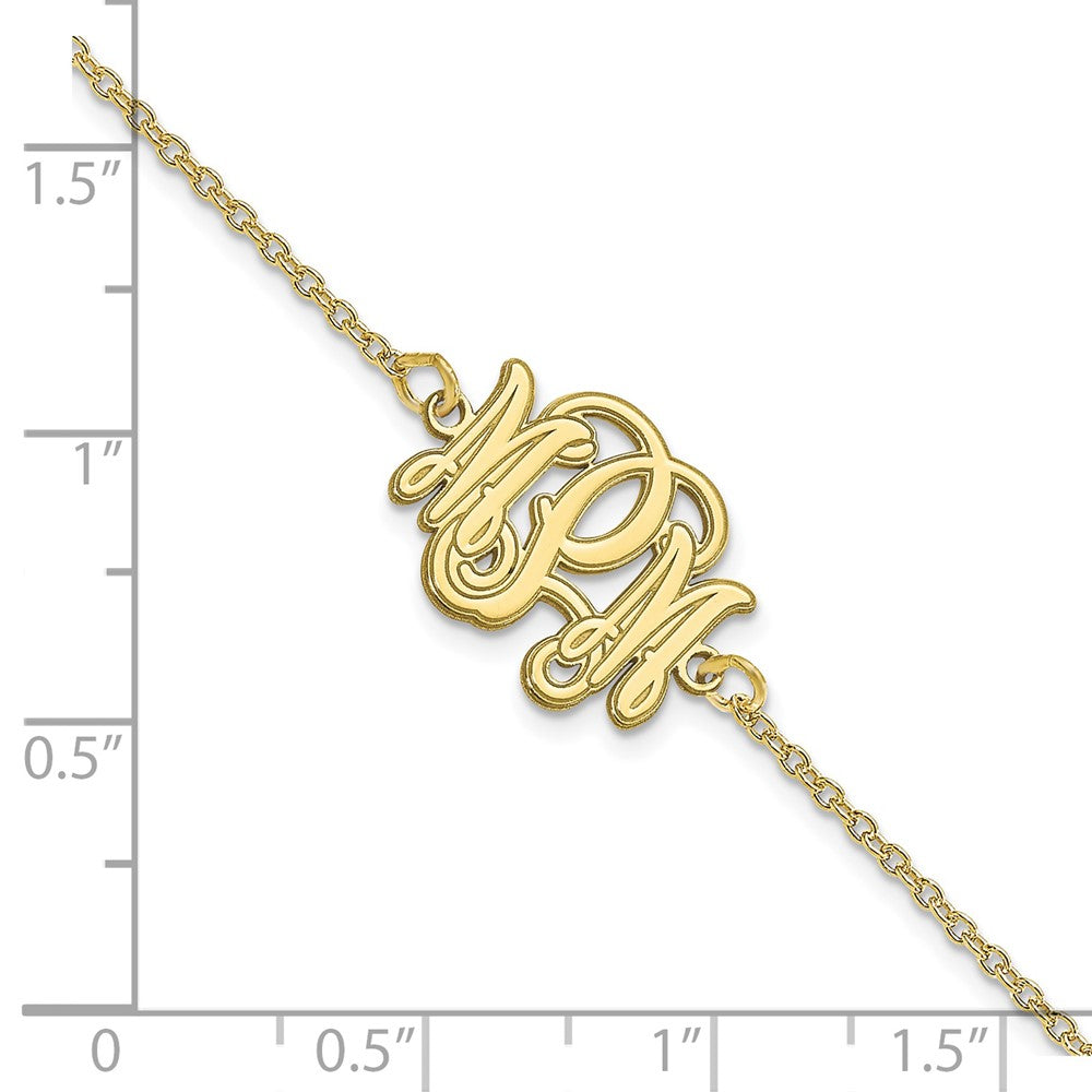 10k Yellow Gold Etched Monogram Bracelet