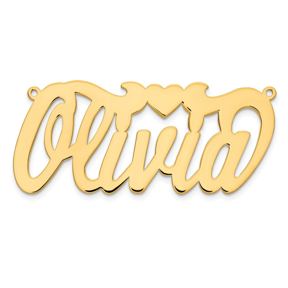 10k Yellow Gold Polished Heart Name Plate