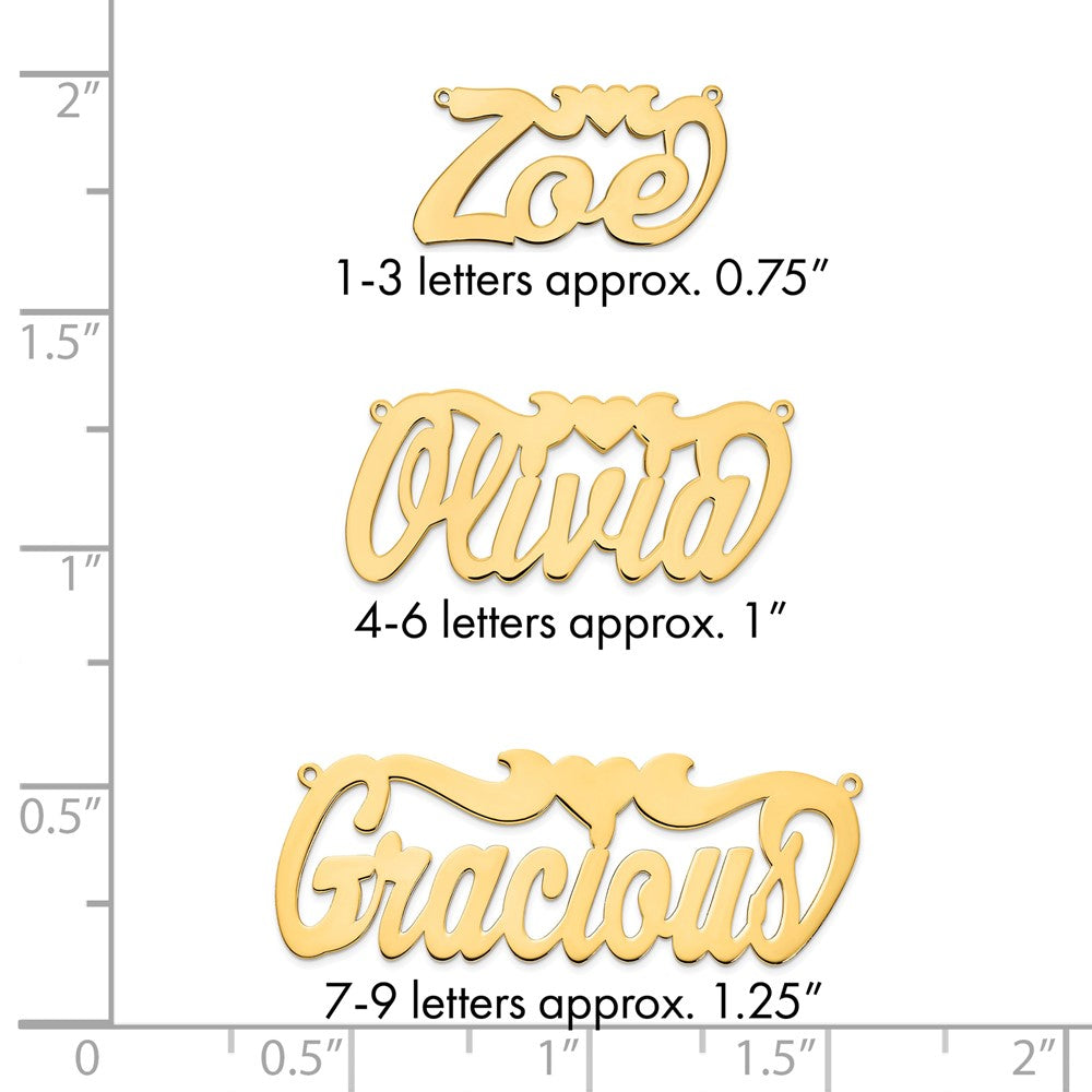 10k Yellow Gold Polished Heart Name Plate