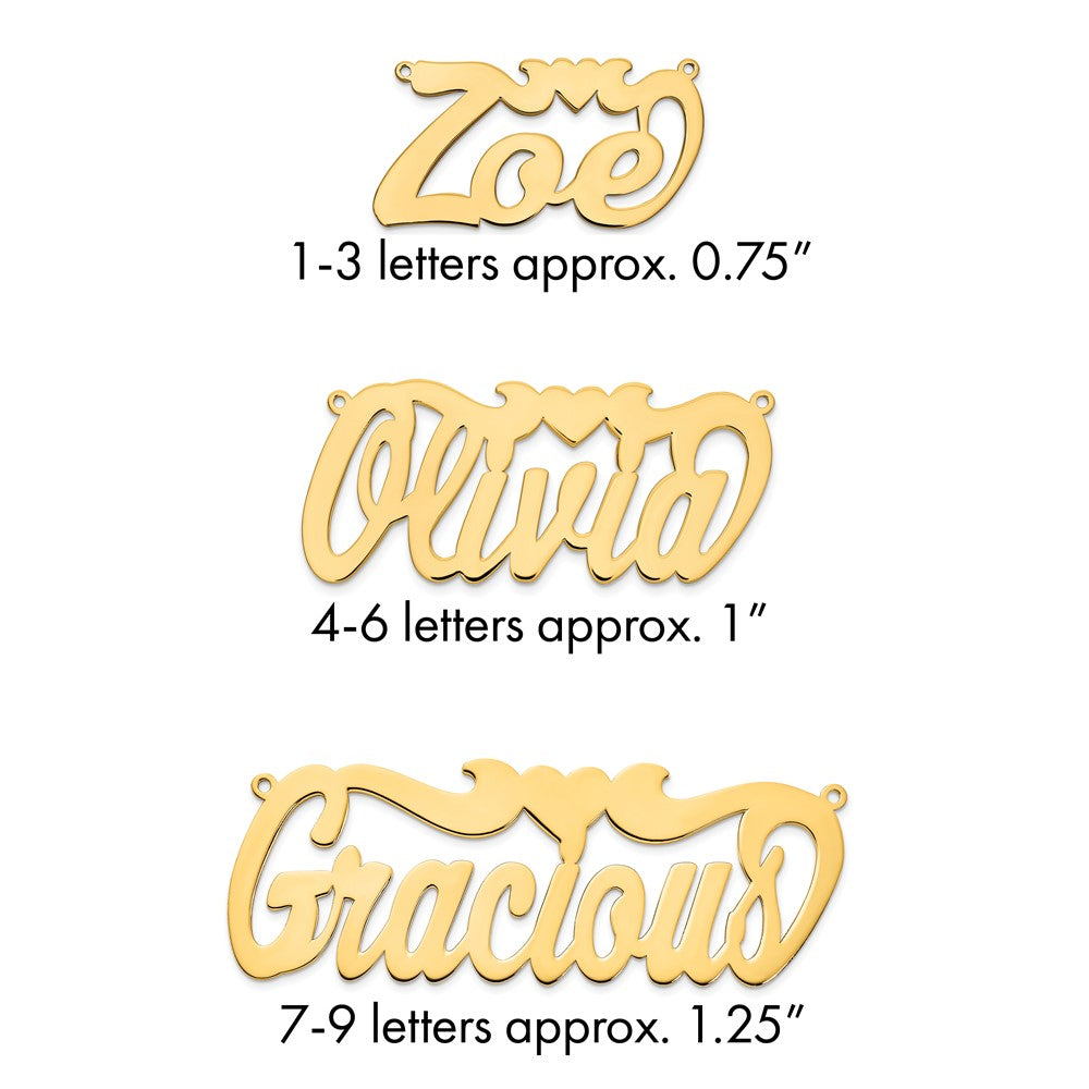 10k Yellow Gold Polished Heart Name Plate