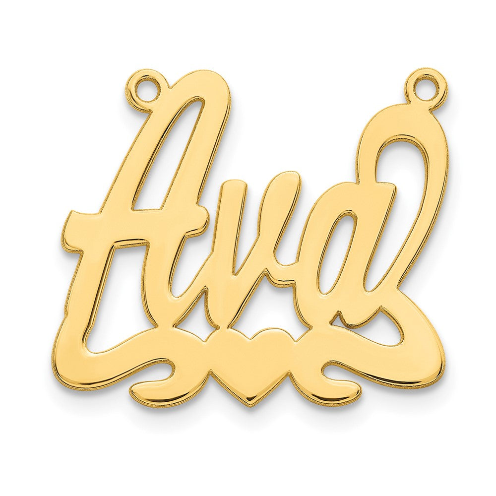 10k Yellow Gold Heart Name Plate