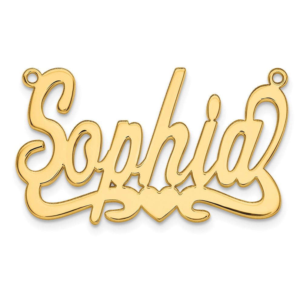 10k Yellow Gold Heart Name Plate