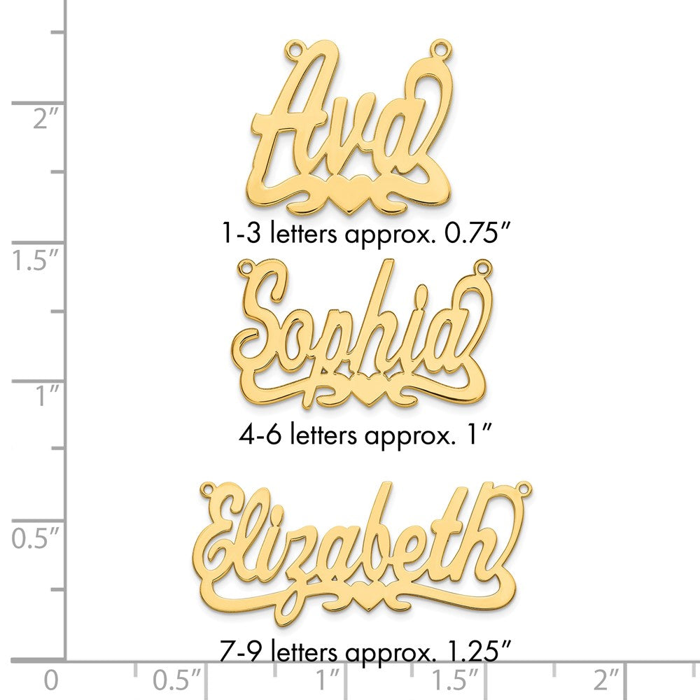 10k Yellow Gold Heart Name Plate